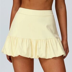 Berlook Activewear Light Yellow Chic Sporty Skirt